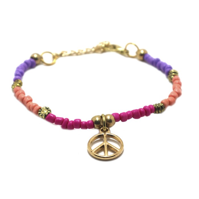 [31605] PULSERA CON CUENTAS DE COLORES Y DIJES