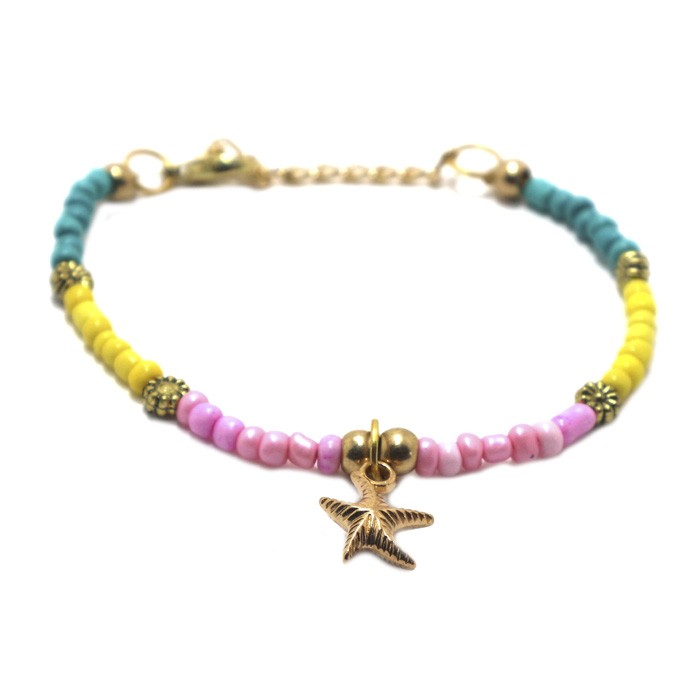 [31605] PULSERA CON CUENTAS DE COLORES Y DIJES