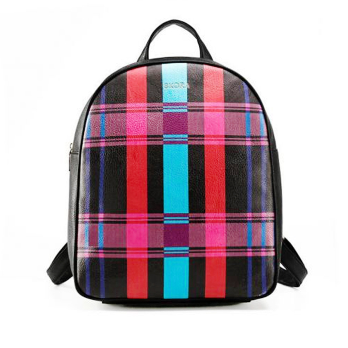 MOCHILA CUERO PU BLUEBERRY 35x28cm