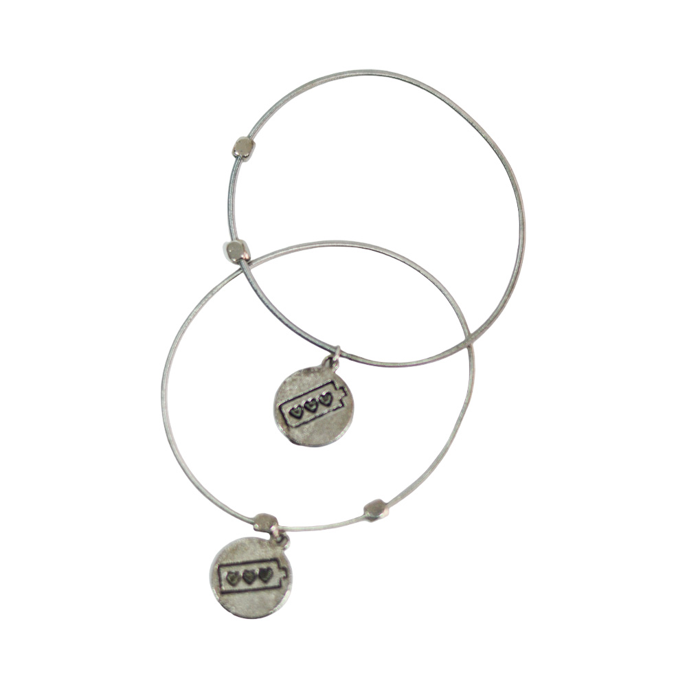 PULSERA RESORTE CON CRISTAL Y DIJE
