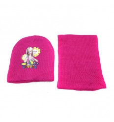 [4766] CONJUNTO DE GORRO DE LANA Y BUFANDA BARBIE